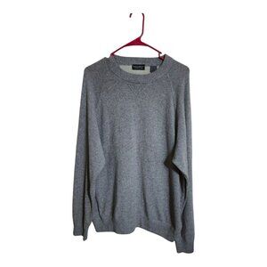 Pebble Beach Sweater Men L Gray Cashmere Knit Preppy Career Golf Grandpa Core
